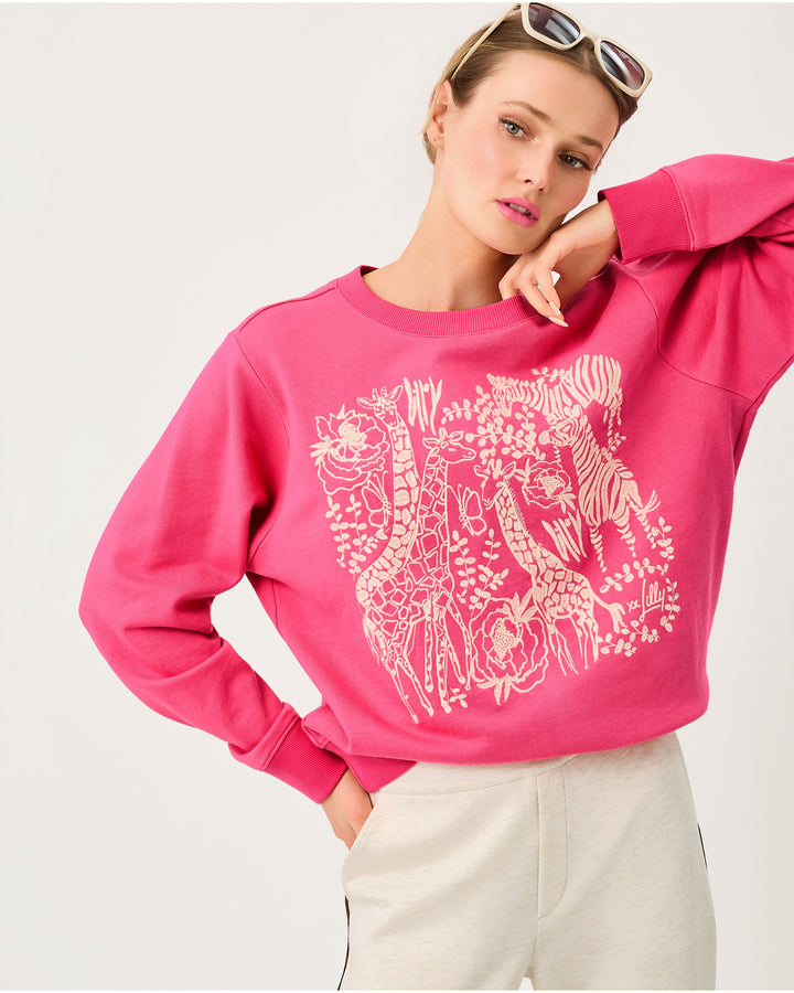 Ballad Long Sleeve Sweatshirt - Pink Aster Safari