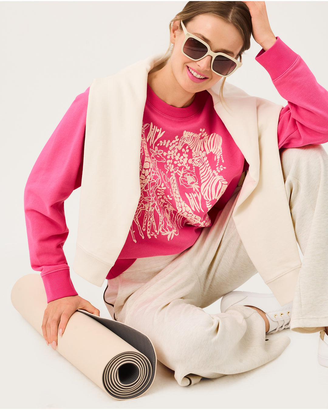 Ballad Long Sleeve Sweatshirt - Pink Aster Safari