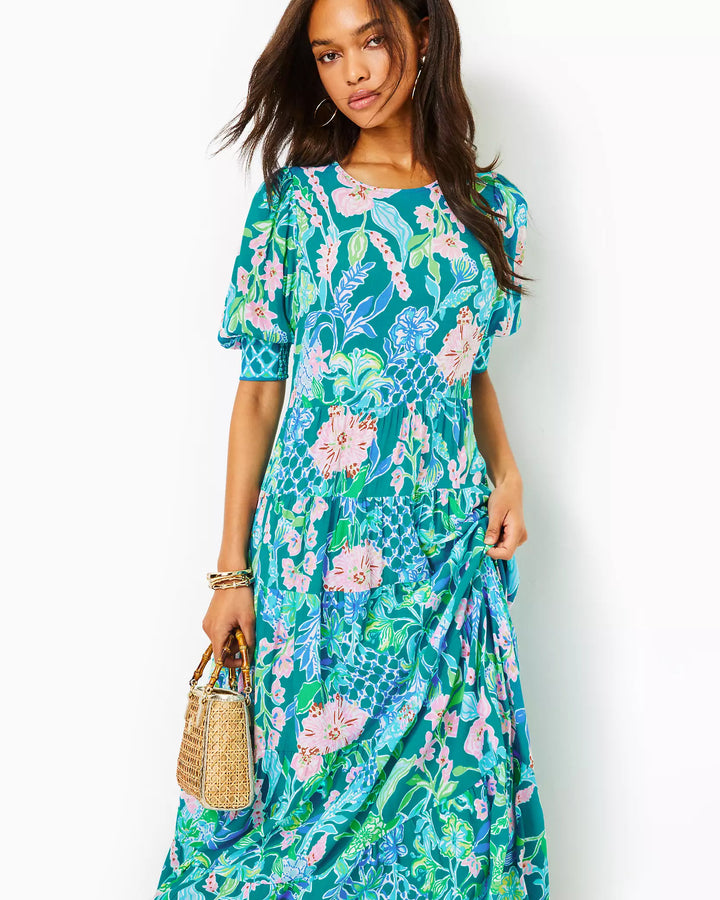 Ameilia Elbow Sleeve Midi Dress