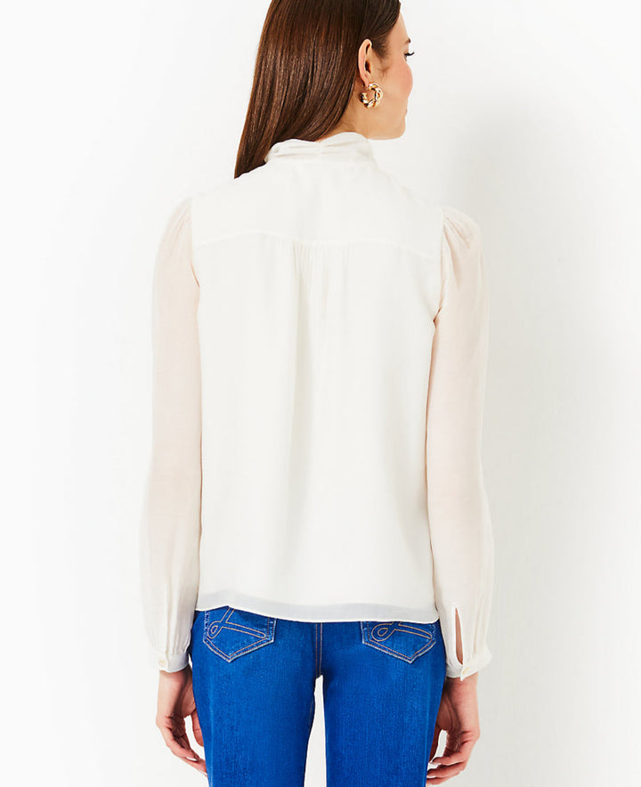 Teague Cotton Silk Top - Coconut