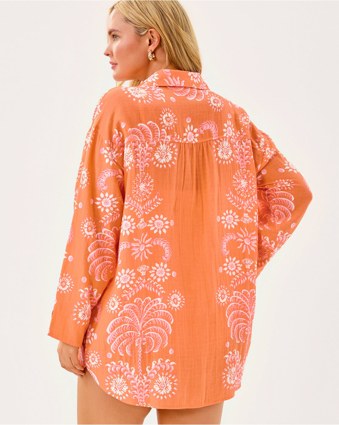 Kwitney Long Sleeve Cover - Papaya Breezy Palm
