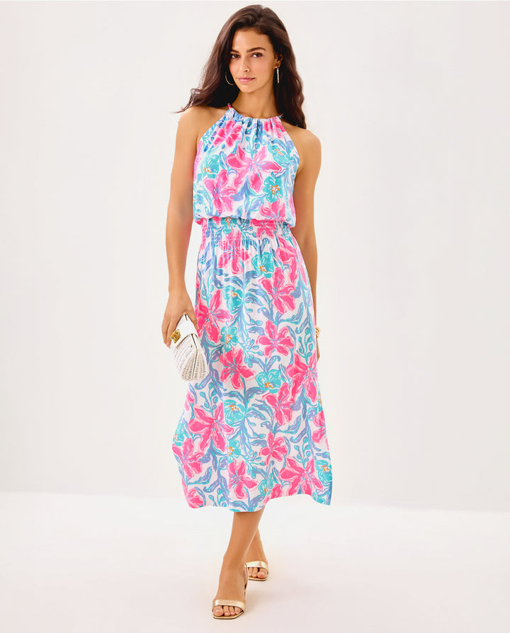 Gracelyn Halter Midi Dress