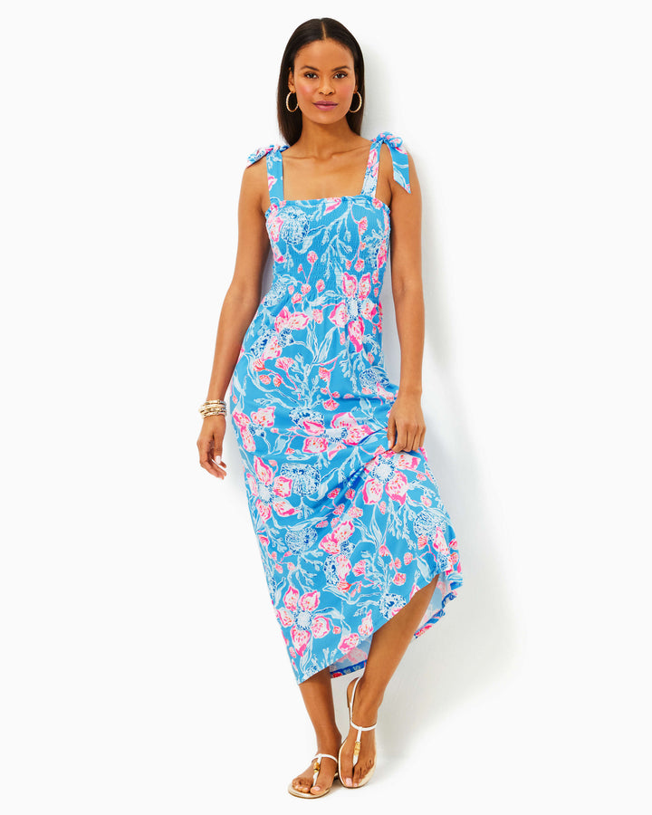 Kailua Smocked Maxi Dress - Multi Bahamian Rhapsody