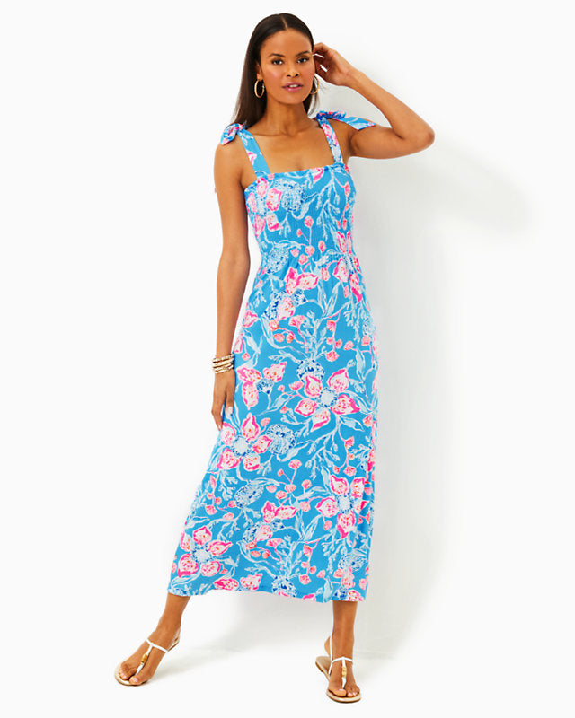 Kailua Smocked Maxi Dress - Multi Bahamian Rhapsody