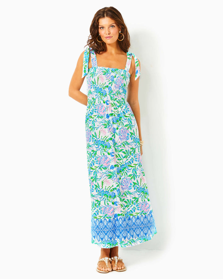 Kailua Smocked Maxi Dress - Resort White