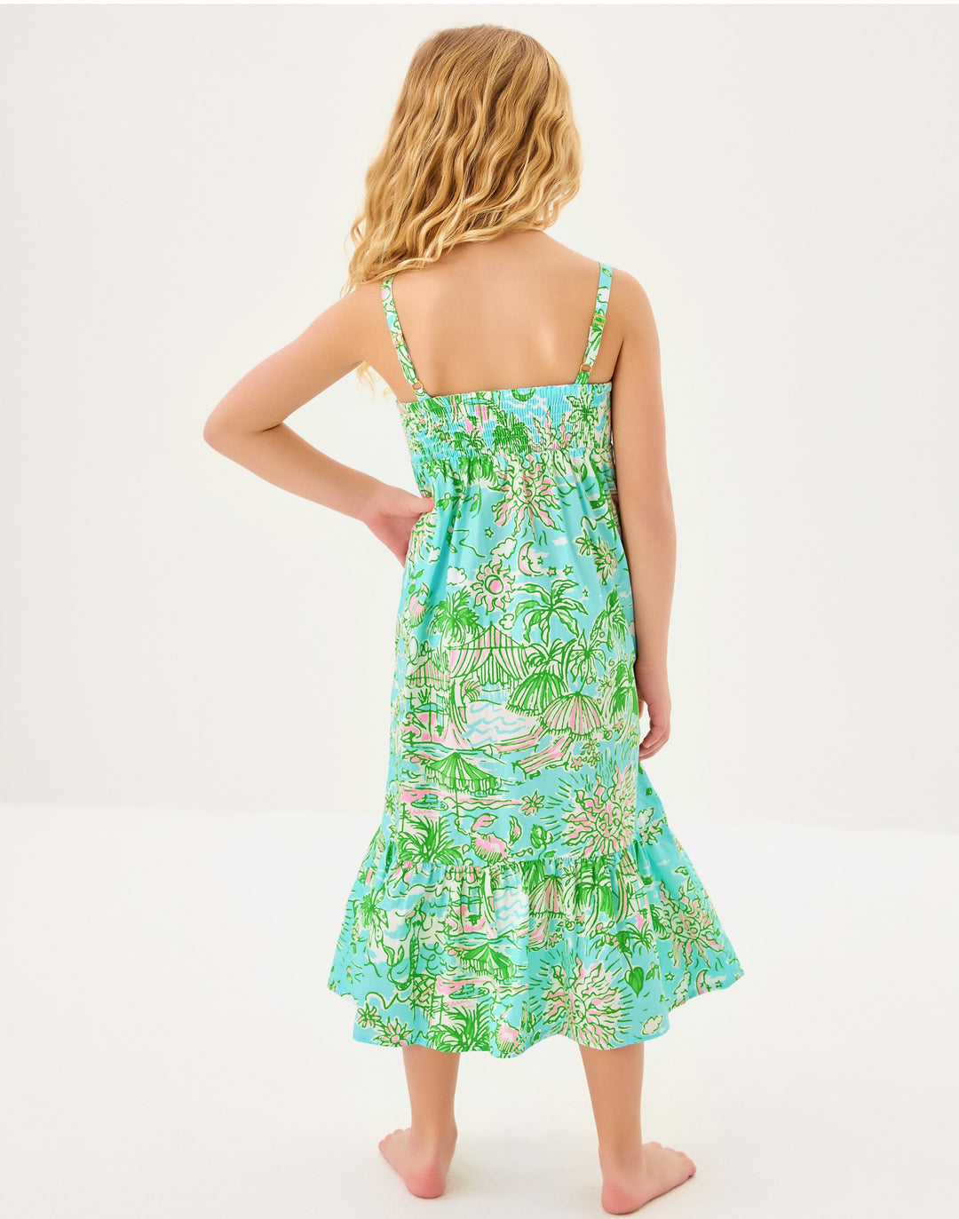 Girls Mini Hiedi Maxi Dress - Fresh Water Blue Sun Bathers