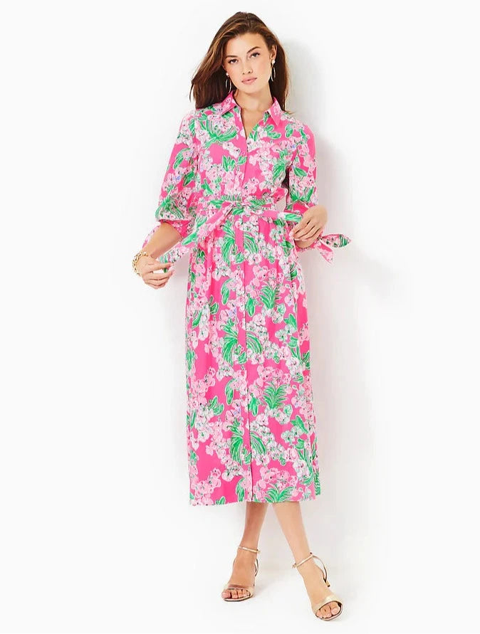 Amrita 3/4 Sleeve Cotton Dress