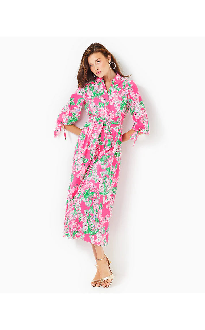 Amrita 3/4 Sleeve Cotton Dress