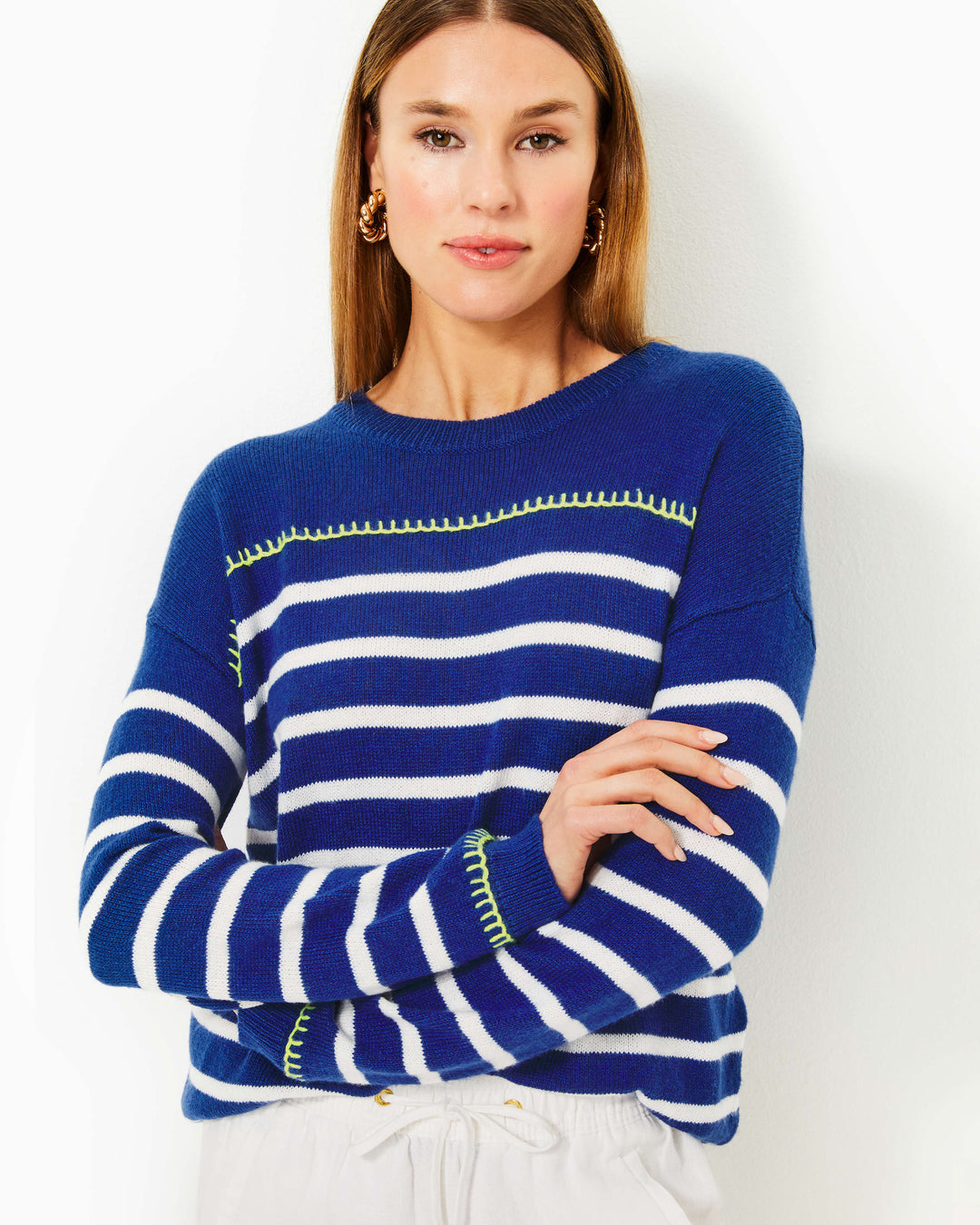 Kyren Sweater - Blue Med Never Ending Stripe