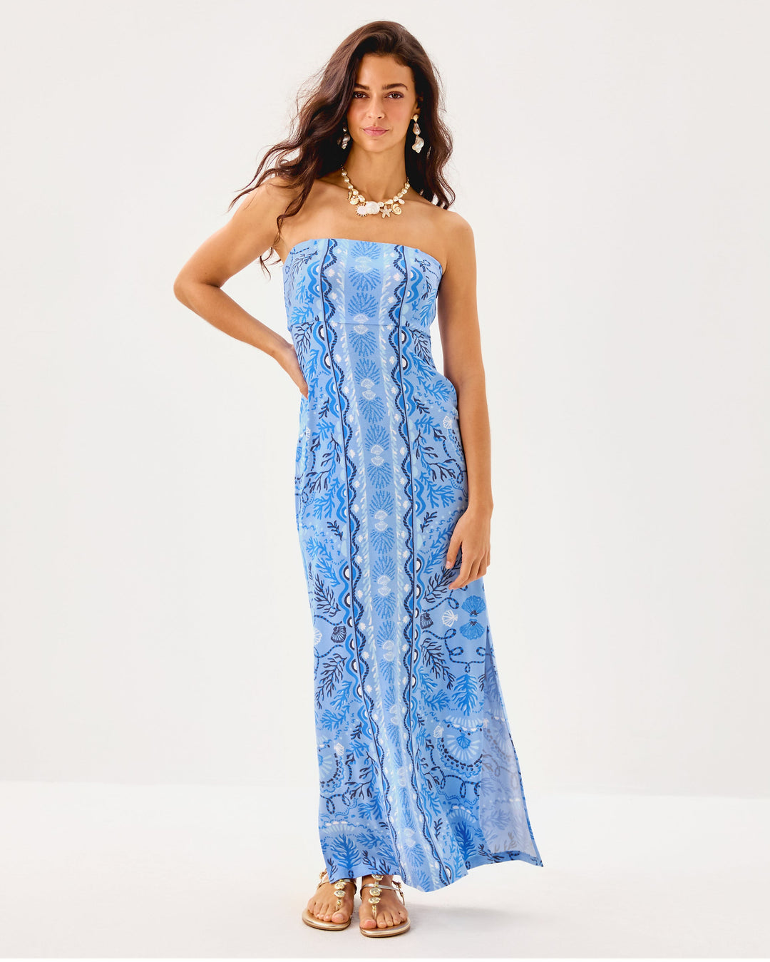 Noa Strapless Maxi Dress - Jacaranda Blue Knotty And Nice