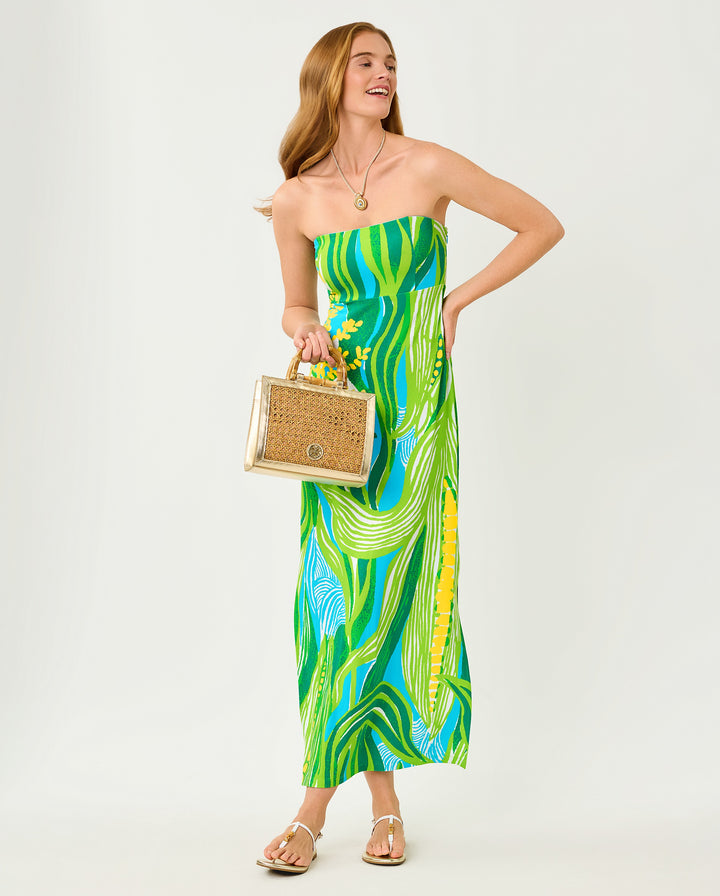 Noa Strapless Maxi Dress - Turquoise Tide Oversized Sweet Corn
