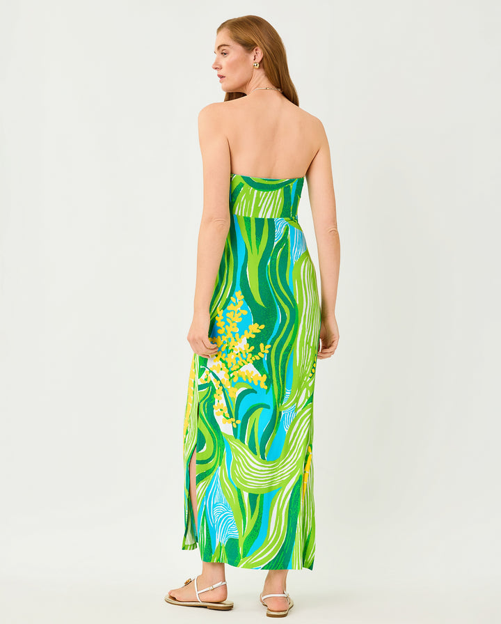 Noa Strapless Maxi Dress - Turquoise Tide Oversized Sweet Corn