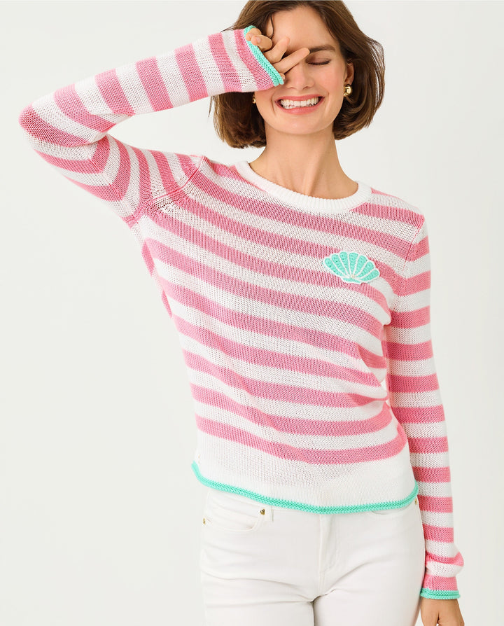 Kellyn Sweater - Conch Shell Pink Nauti Stripe