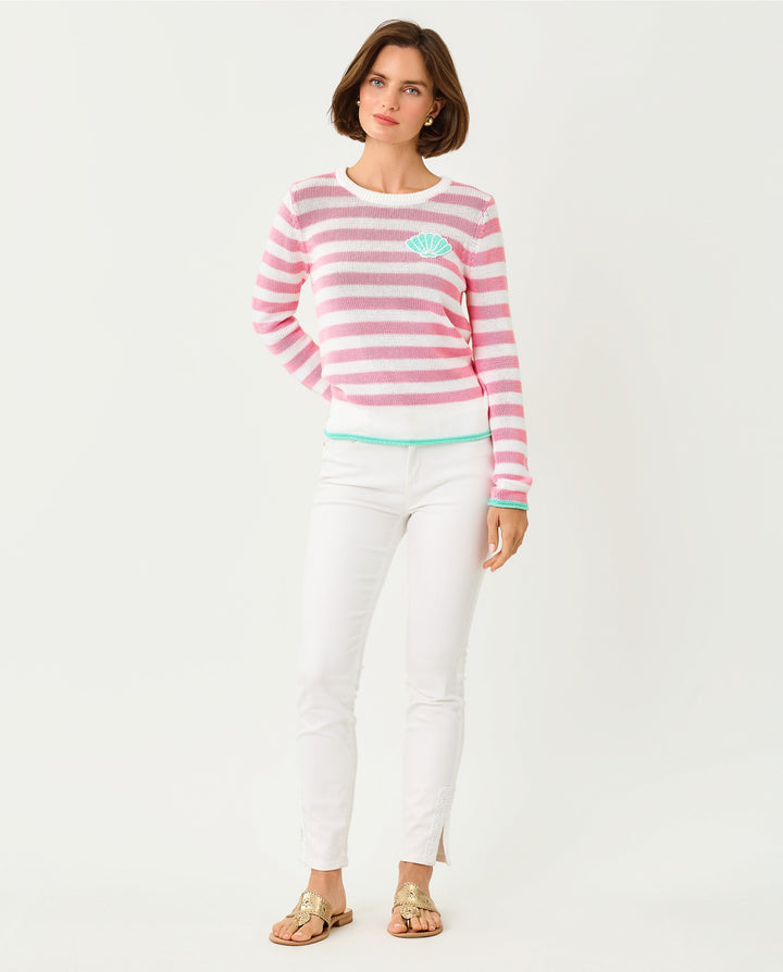 Kellyn Sweater - Conch Shell Pink Nauti Stripe