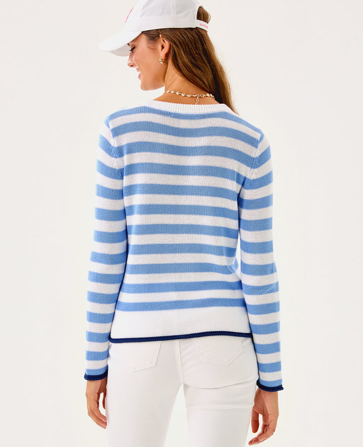 Kellyn Sweater - Jacaranda Blue Nauti Stripe