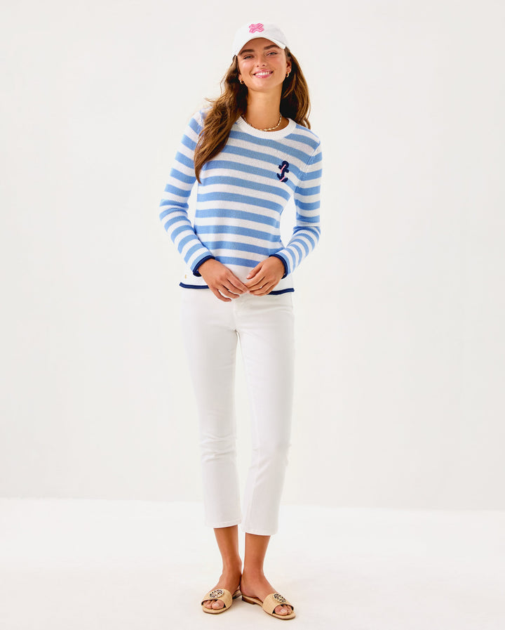 Kellyn Sweater - Jacaranda Blue Nauti Stripe