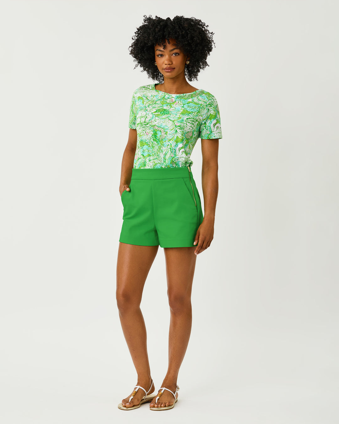 Sarissa Stretch Short - Terrace Green