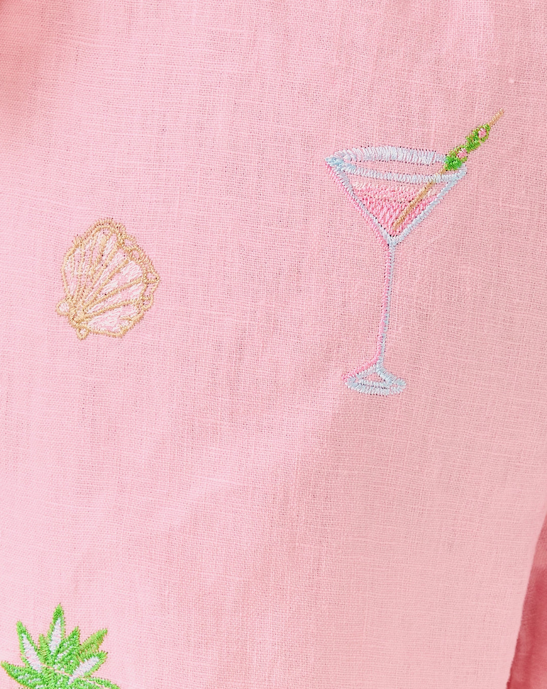 3" Elodey Linen Short - Conch Shell Pink Happy Hour