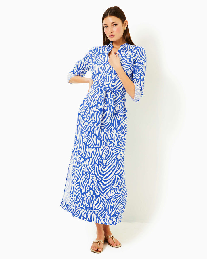 Millicent Linen Maxi Shirtdress