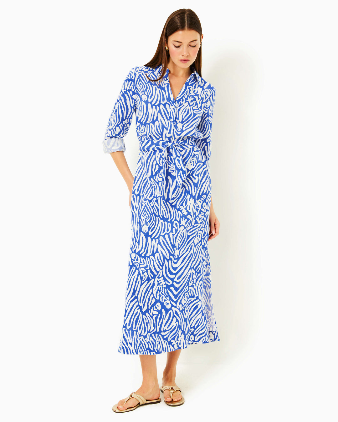 Millicent Linen Maxi Shirtdress