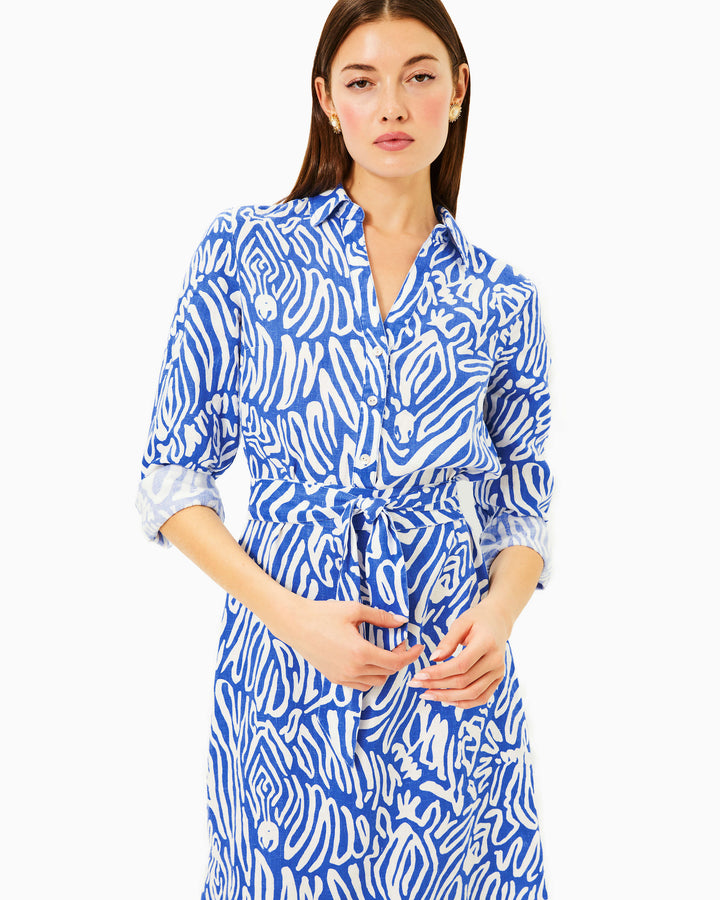 Millicent Linen Maxi Shirtdress