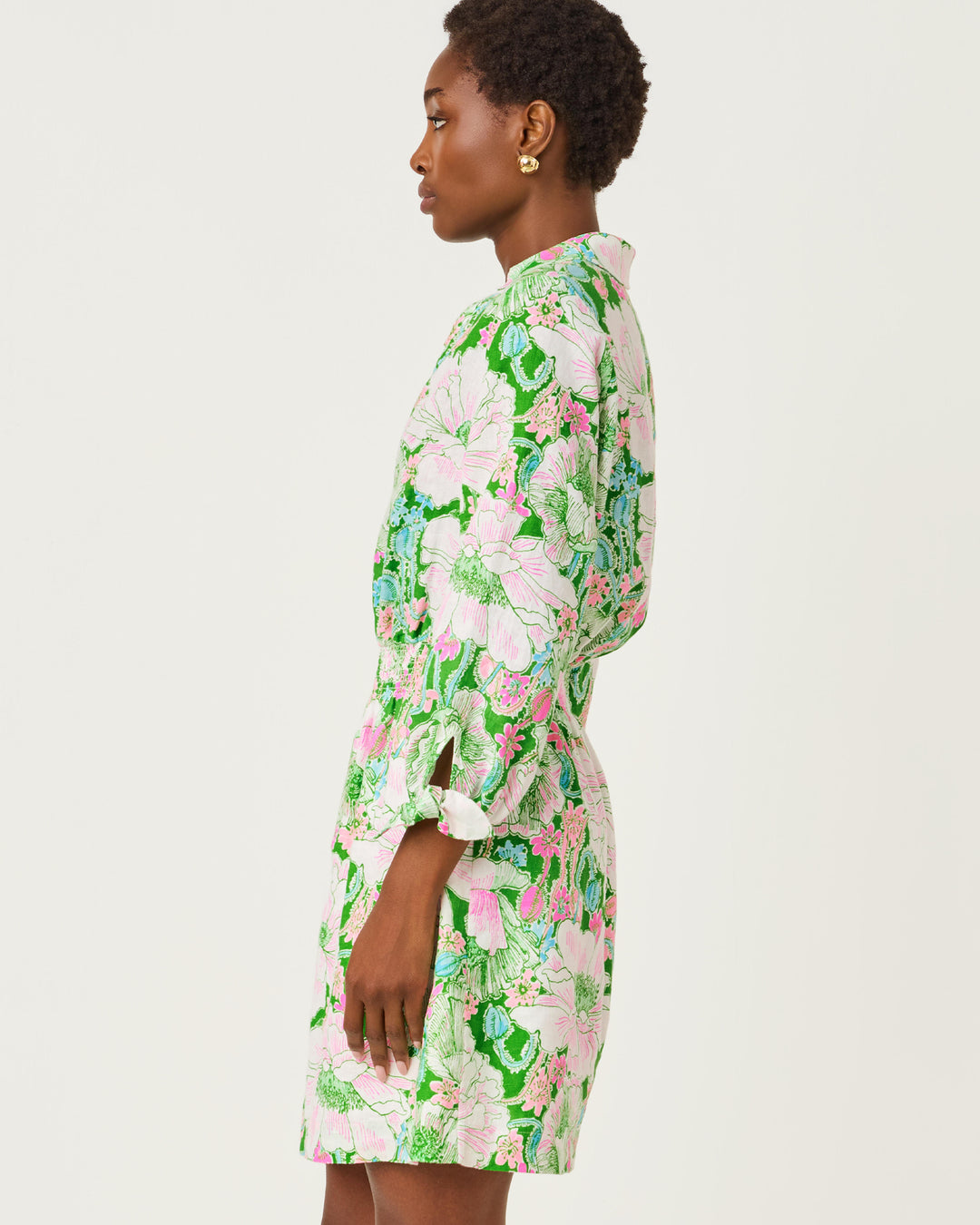 Abralynn Linen Shirtdress - Putting Green Poppyland