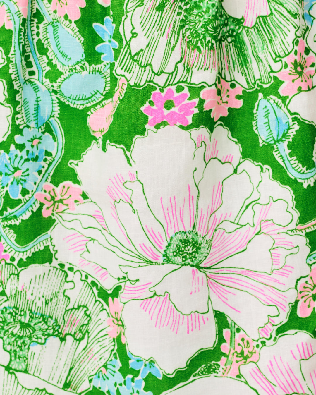 Abralynn Linen Shirtdress - Putting Green Poppyland