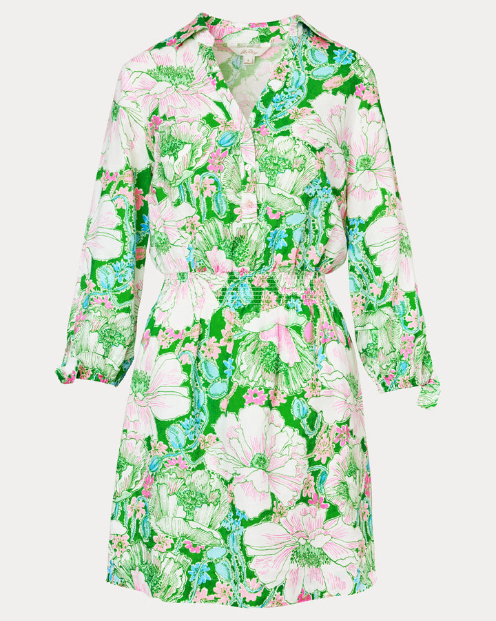 Abralynn Linen Shirtdress - Putting Green Poppyland