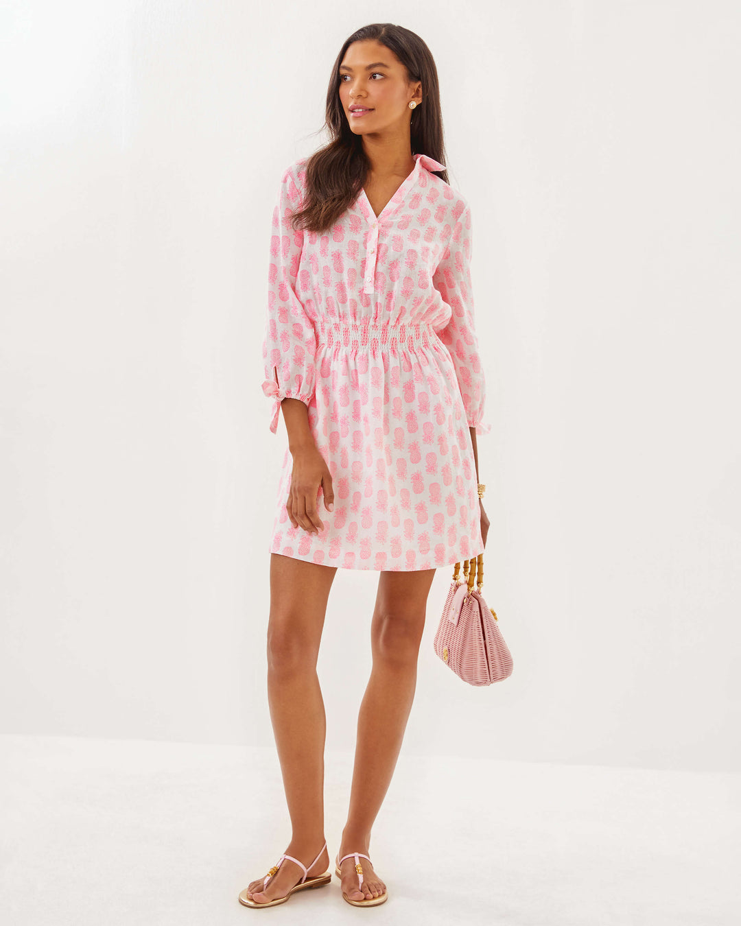 Abralynn Linen Shirt Dress - Rousseau Pink Slice Of Sunshine