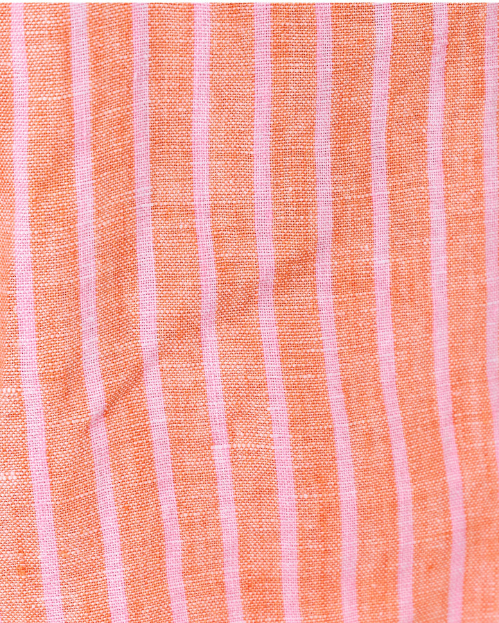 Croix Linen Short - Sunset Orange X Saint Tropez Stripe