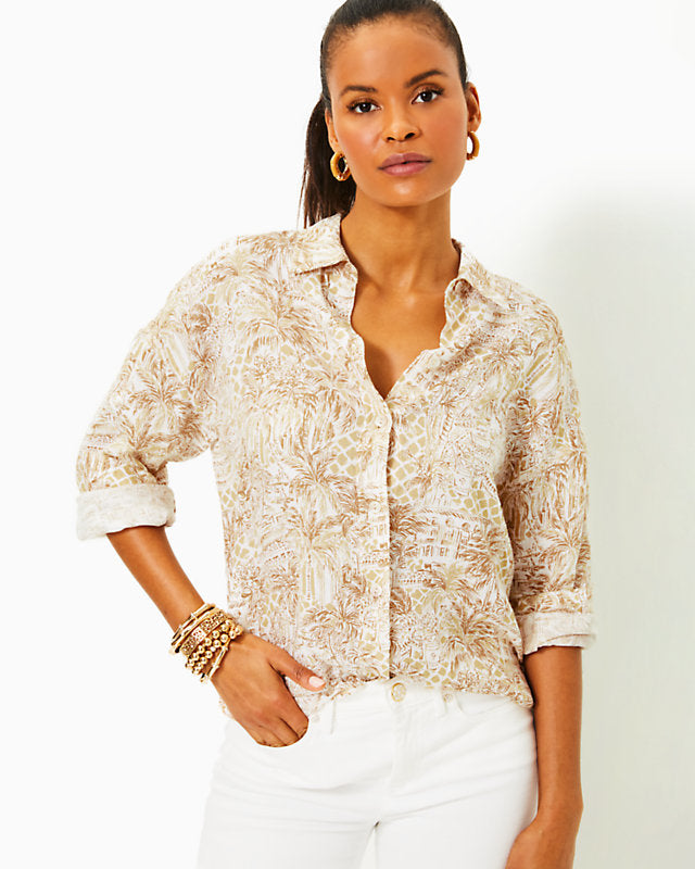 Stevey Relaxed Button Down Linen Shirt