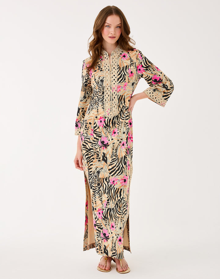 Shealyn 3/4 Sleeve Stretch Maxi Caftan - Rutabaga El Morocco