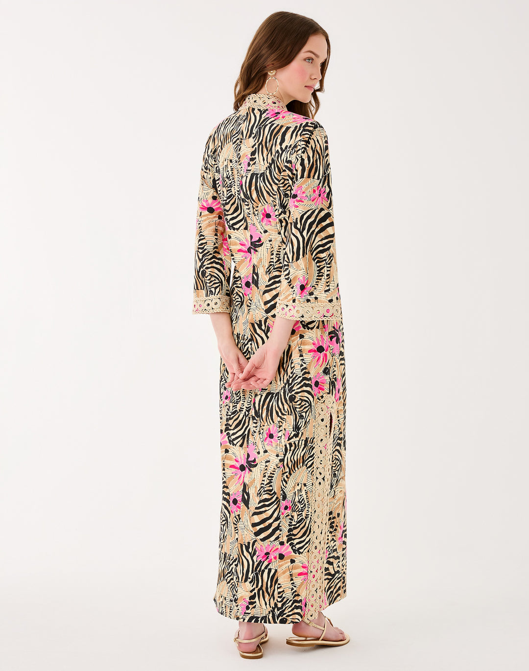 Shealyn 3/4 Sleeve Stretch Maxi Caftan - Rutabaga El Morocco