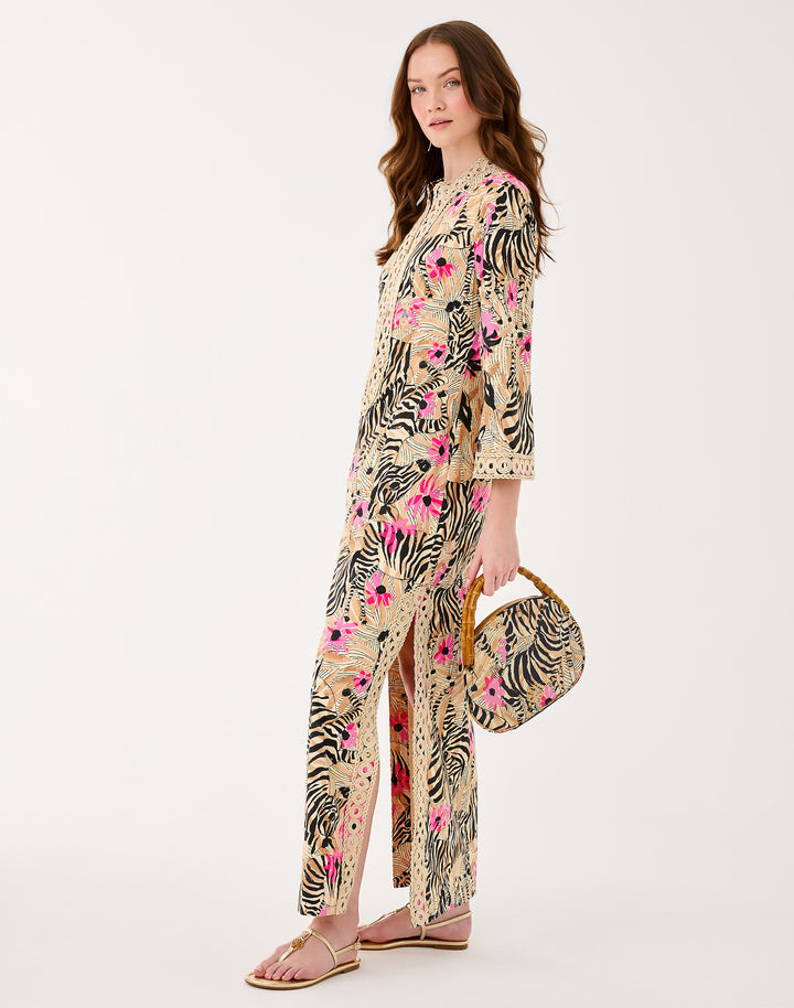 Shealyn 3/4 Sleeve Stretch Maxi Caftan - Rutabaga El Morocco