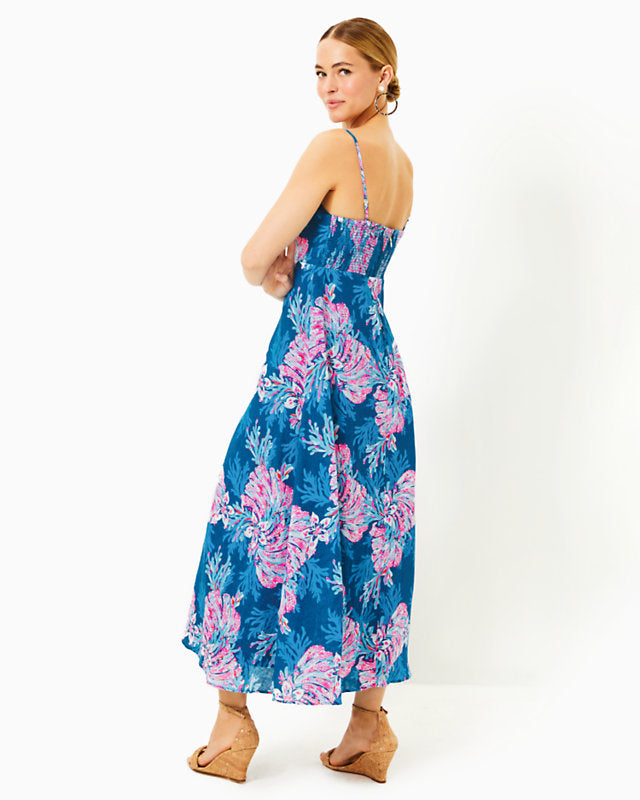 Jorgian Linen Midi Dress - Multi For The fans