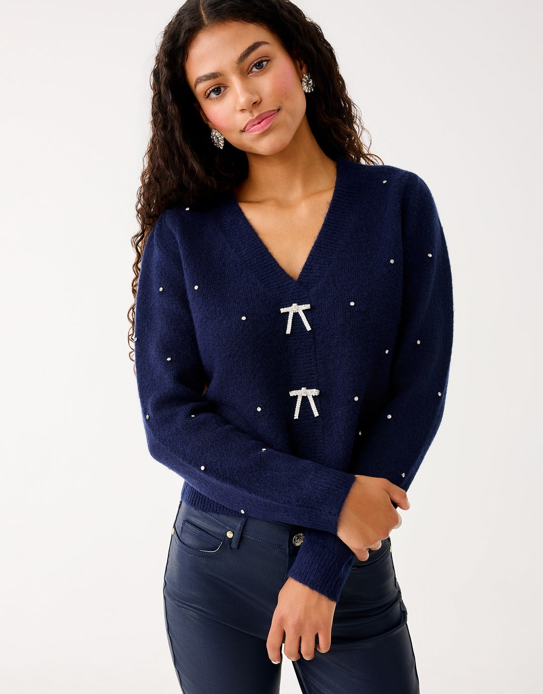 Ellorie Sweater - True Navy Paradise Rhinestones