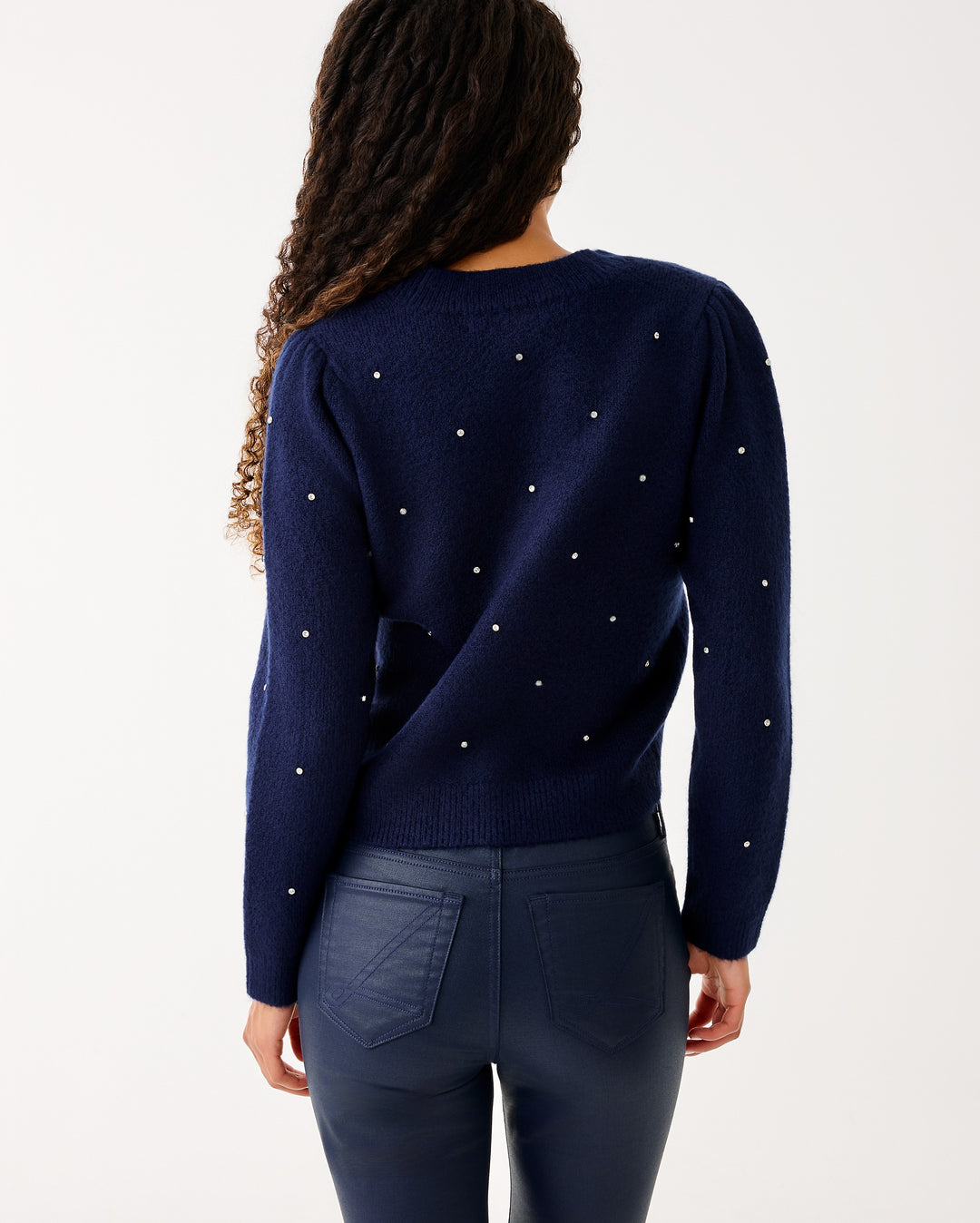 Ellorie Sweater - True Navy Paradise Rhinestones