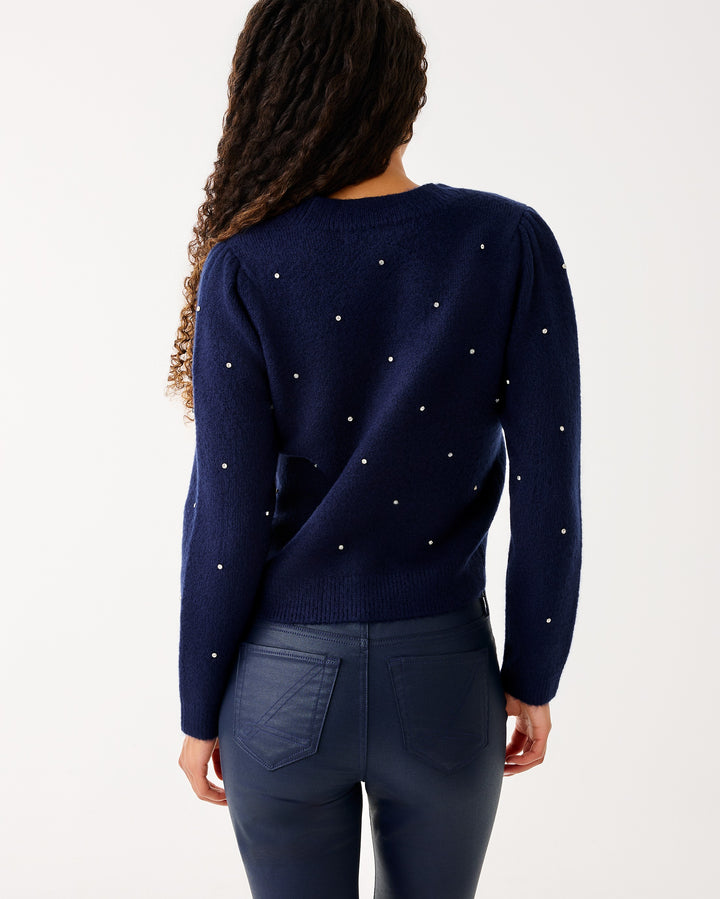 Ellorie Sweater - True Navy Paradise Rhinestones