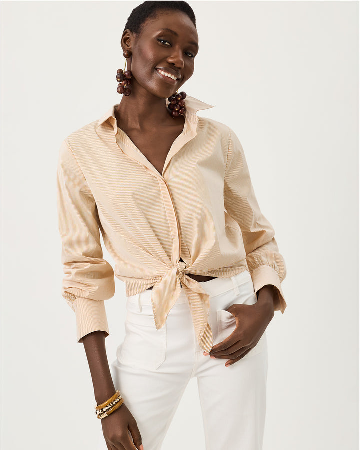 The Tie Lilly Shirt - Iced Latte Mirror