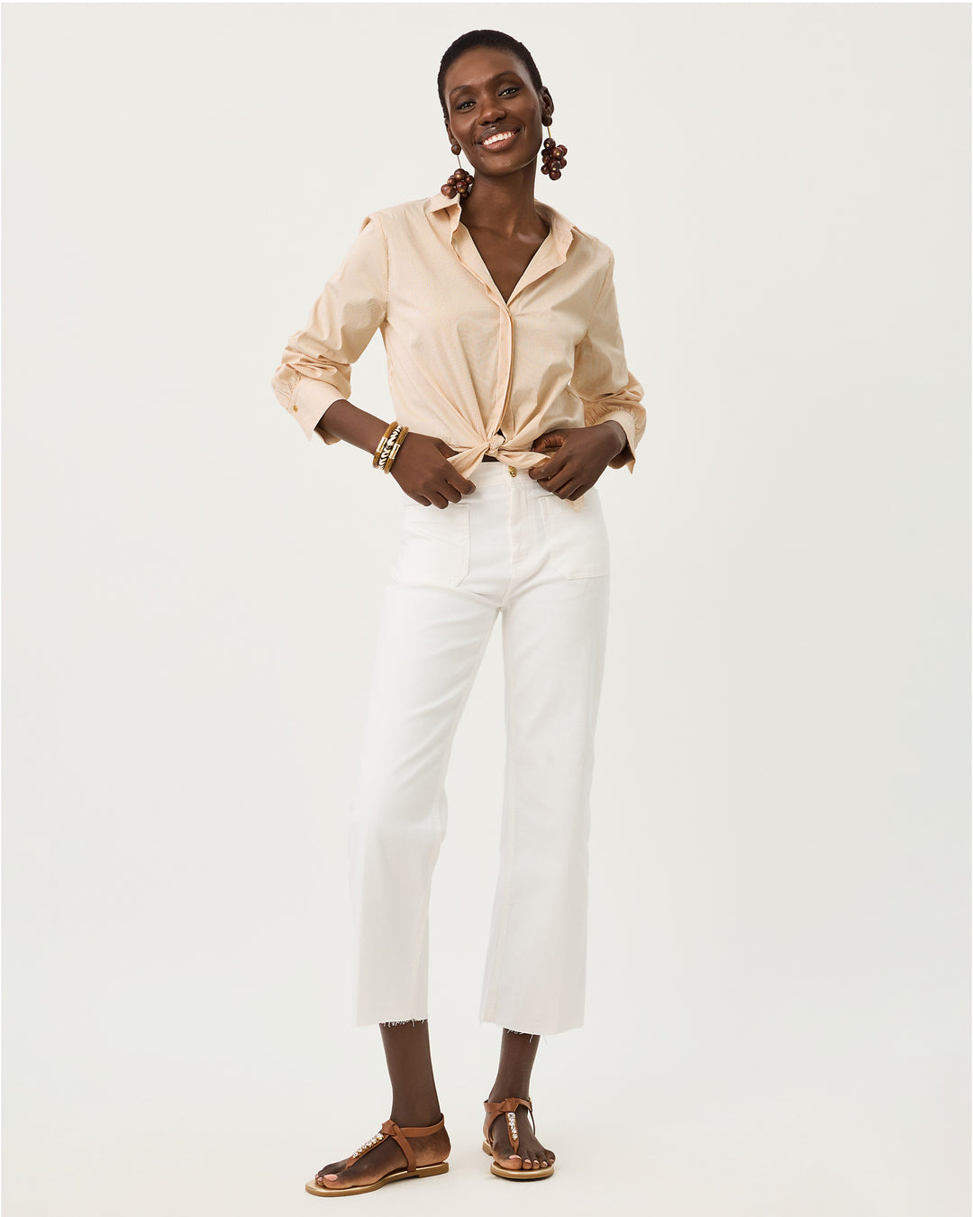 The Tie Lilly Shirt - Iced Latte Mirror