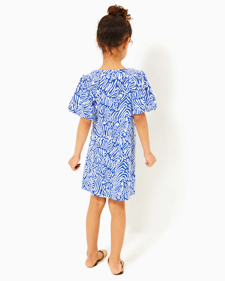 Girls Mini Rosen Dress - Martinique Blue Zee Bebe