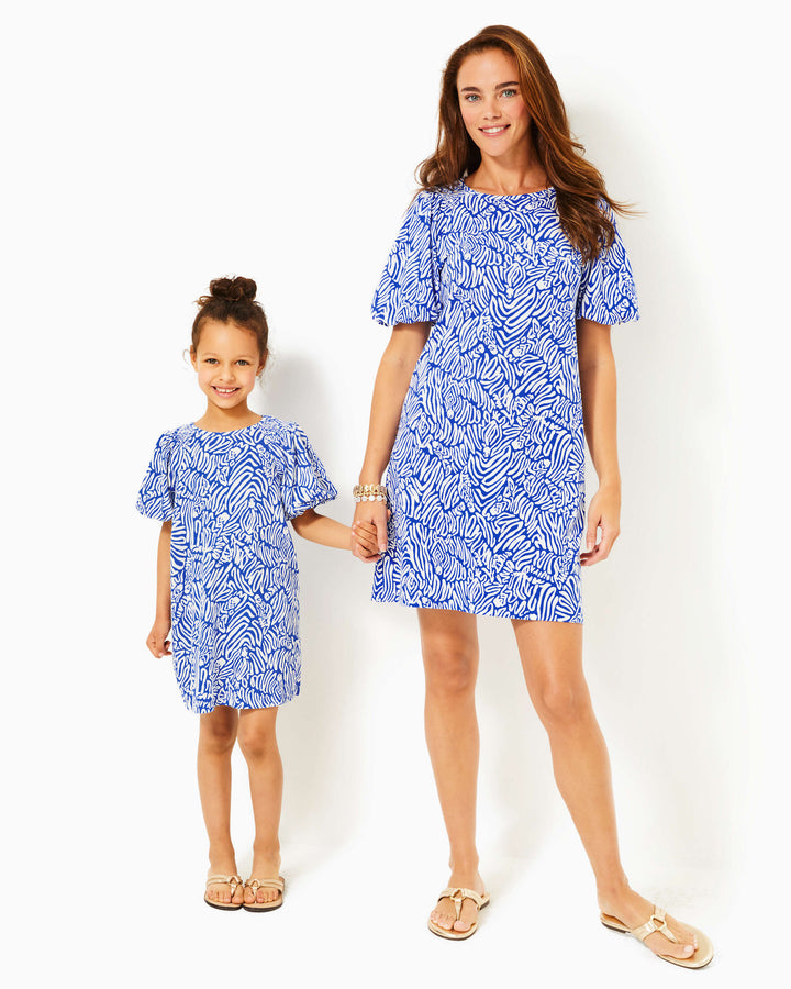 Girls Mini Rosen Dress - Martinique Blue Zee Bebe