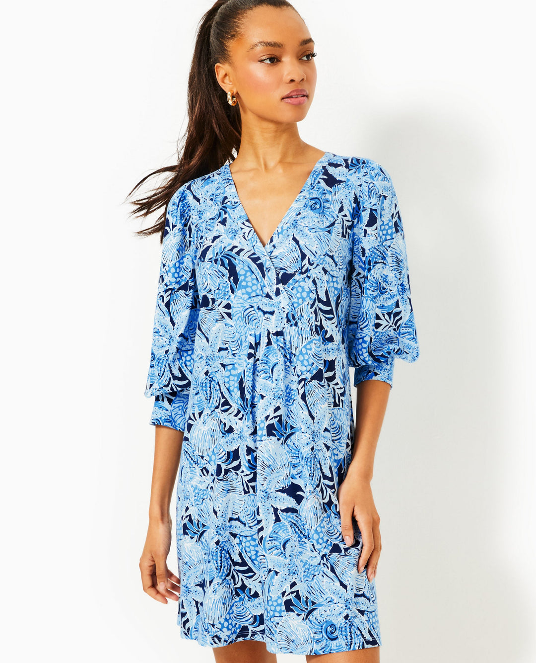 Cass Dress - Bonaire Blue Coastal Constellation