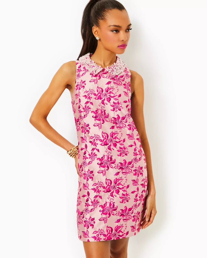 Kelliana Shift Dress - Passion Fruit Pink Just Passion Through Brocade