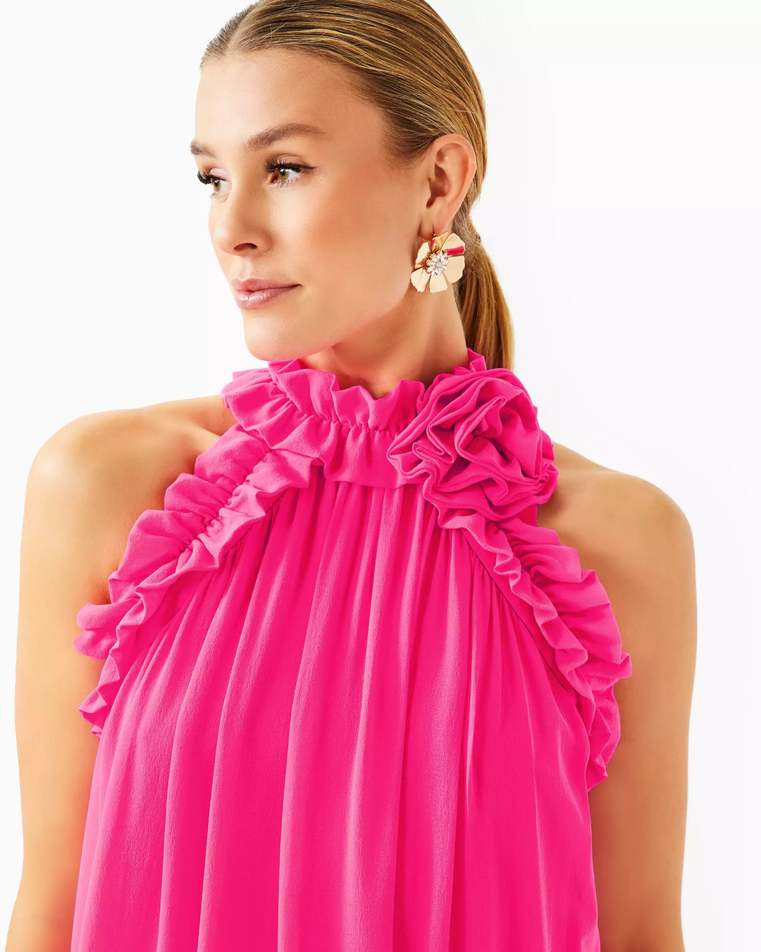 Florian Silk Maxi Dress - Passion Fruit Pink