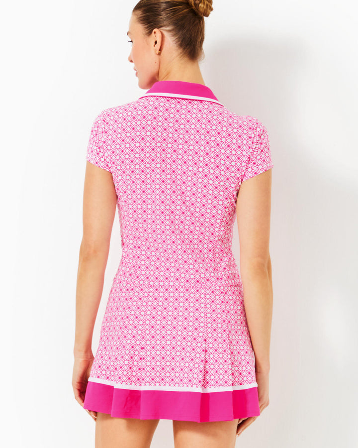 UPF 50+ Luxletic Jessamy Dress - Passion Fruit Pink x Resort White