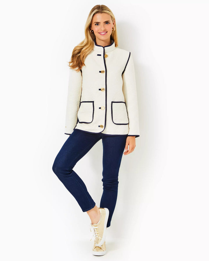 Georgine Quilted Jacket - Coconut Quilted Butterfly Pattern