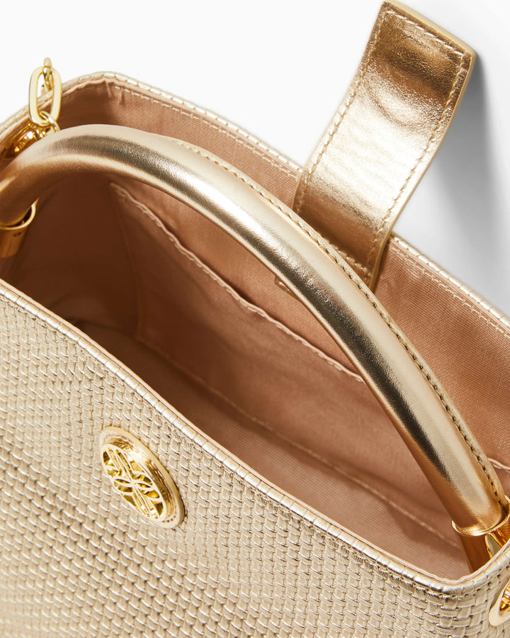 Vivette Top Handle Bag - Gold Metallic