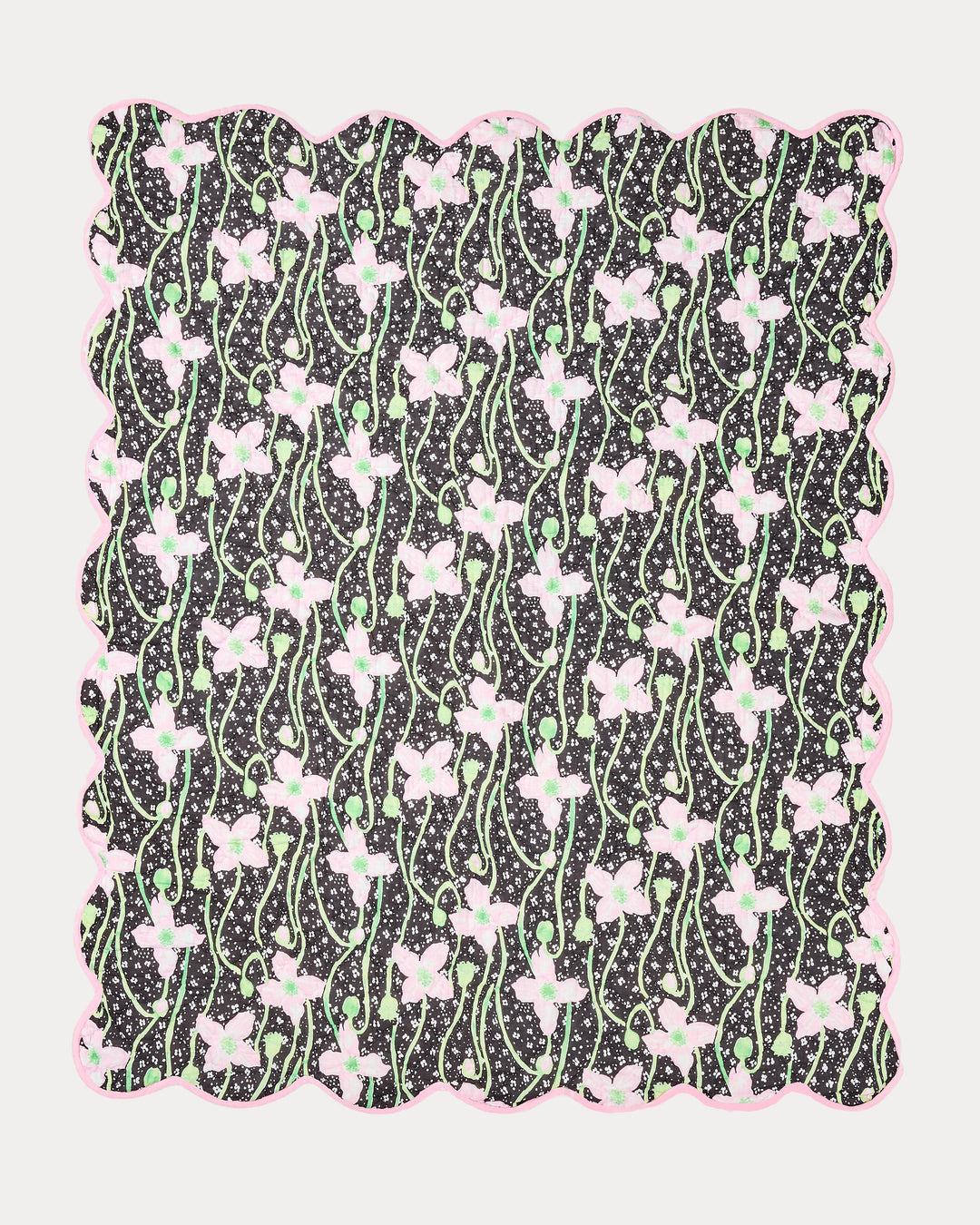 Reversible Cotton Blanket - Onyx Blushing Blooms