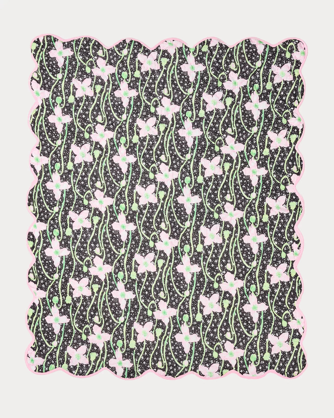 Reversible Cotton Blanket - Onyx Blushing Blooms